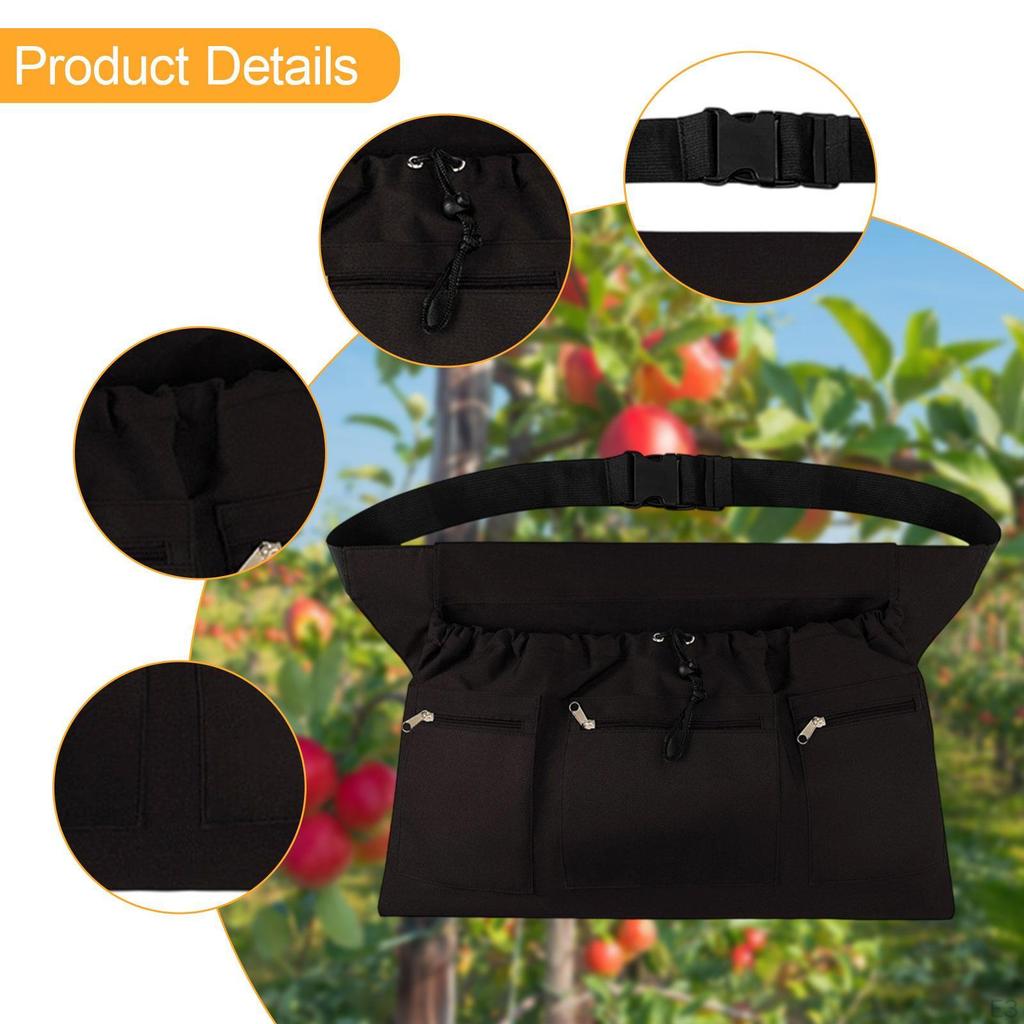 Picking Apron, Harvest Apron for The Garden, Practical Storage Bag with Waist Belt, Adjustable