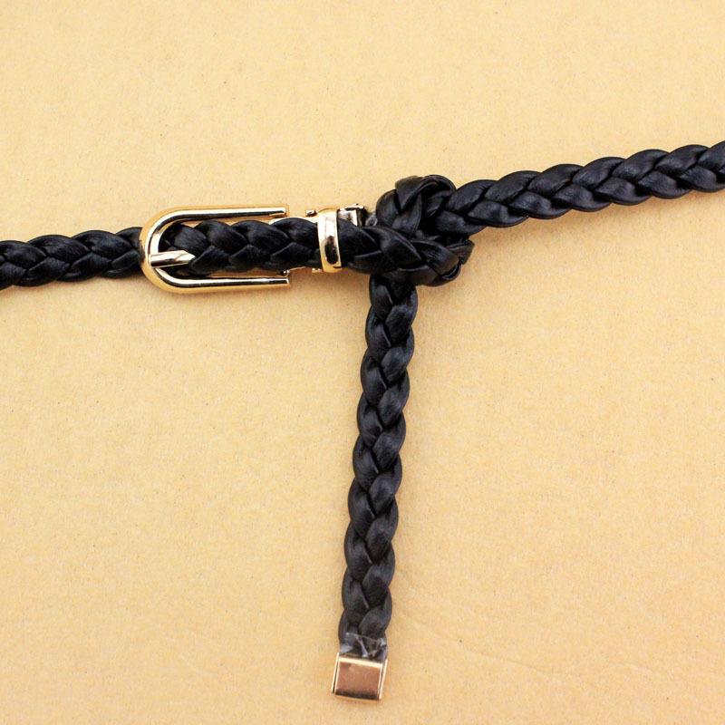 PU Gewebter Damen Dünner Gürtel Frühling Und Sommer Kleideraccessoire Gürtel Damengürtel