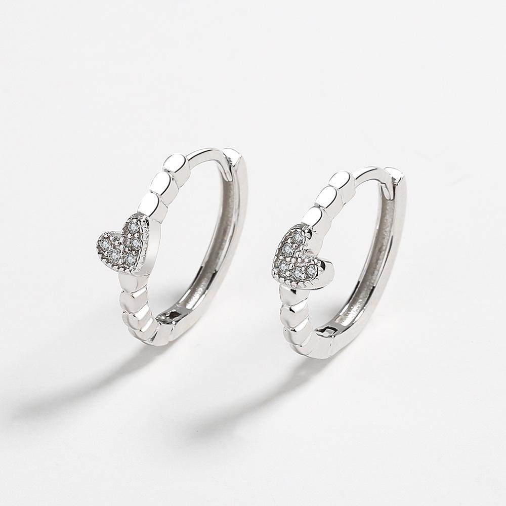 

Love Heart Summer Earrings: 925 Sterling Silver Sweet Heart-Shaped Minimalist Jewelry for Women 925 Sterling Silver