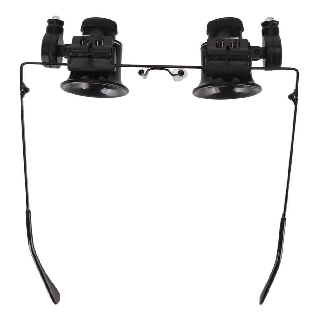20X Klockreparationsförstoringsglas LED-lampa Klockreparation Juvelerare Värderingsverktyg Dubbelt Ögonförstoringsglas