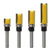 Straight Router Bits 1/4 Shank Template Trimming Hinge High Impact Strength Steel Heat-resistant Coated Woodworking Tool