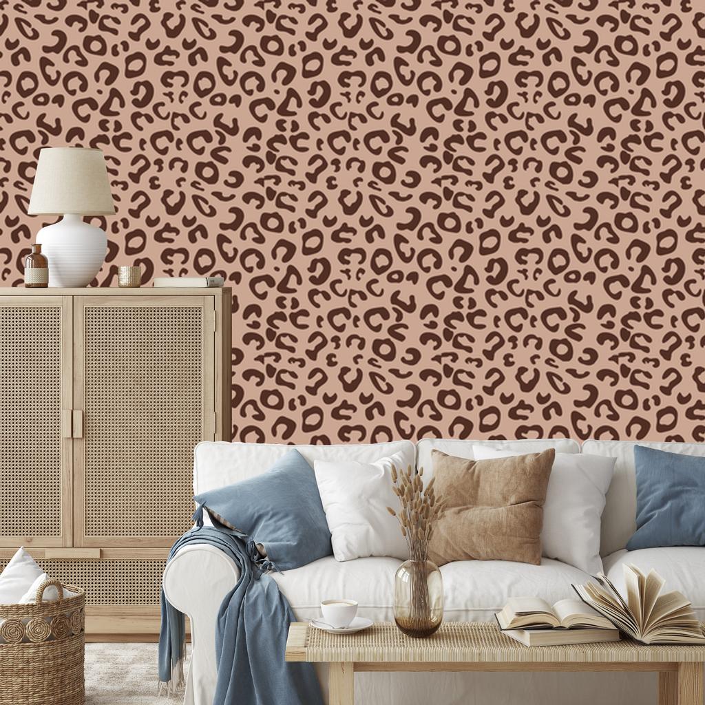 Animal Skin Wallpaper Beige, Rust and Orange 50x1000
