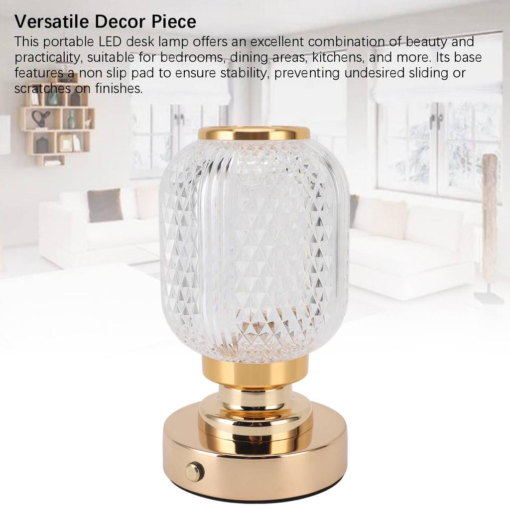 Cordless Table Lamp 3 Color Modes Stepless Adjustable Portable Rechargeable Battery Operated LED Touch Lamp for Bedroom
