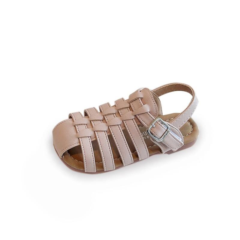 Girls Openwork Braided Roman Sandals Soft Sole Beach Shoes Kids Ages 4-12