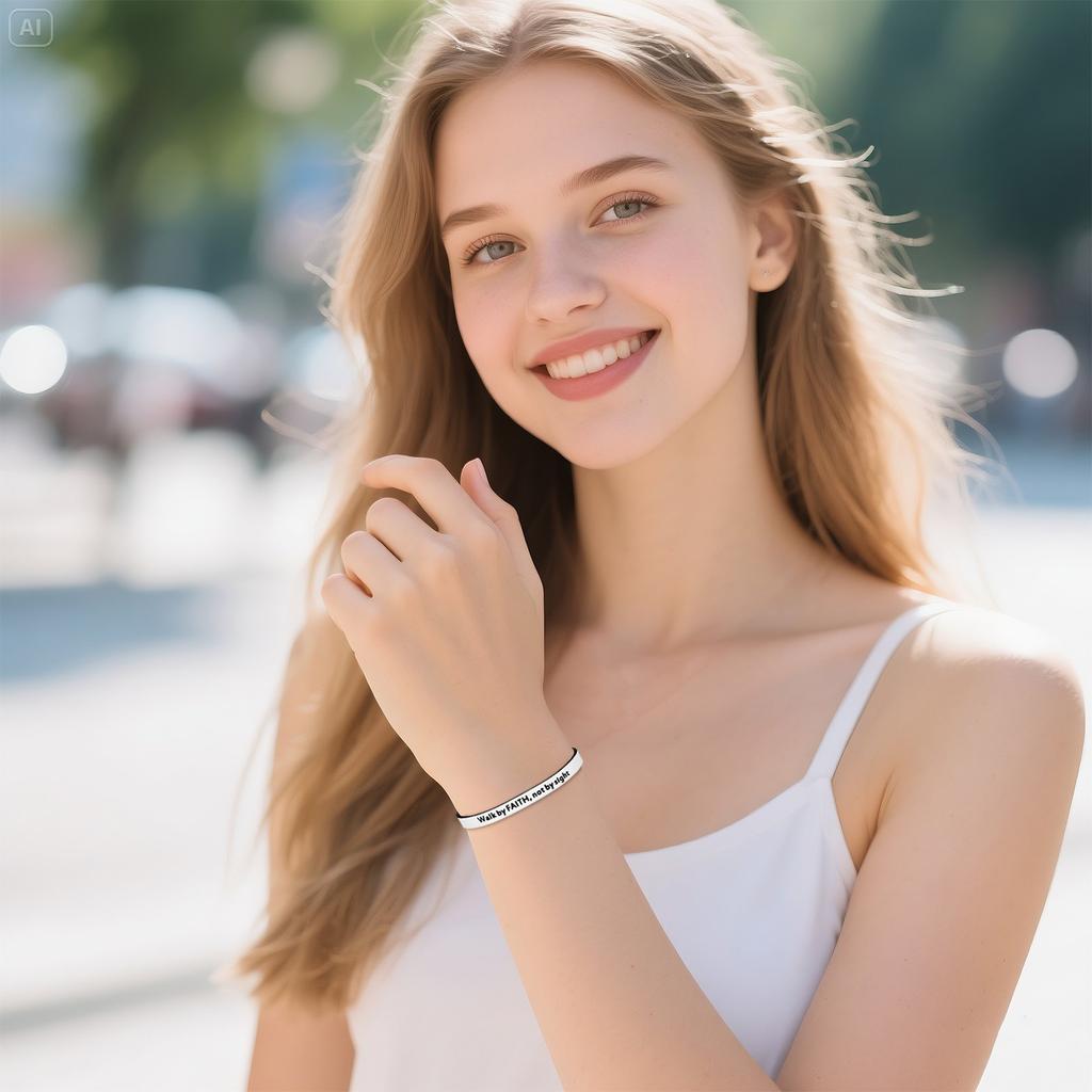 Prezent na Bierzmowanie / Prezent na Pierwszy Sakrament - Ucz Córkę Siostrzenicę Wnuczkę Bransoletka