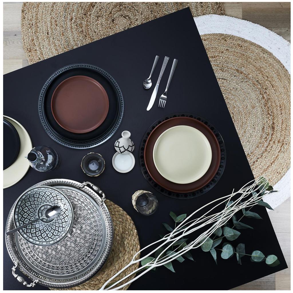 Les Trésors De Lily [A3684] – Serviertablett „Cléopatra“ aus altsilbernem Metall – 42 cm