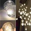 Modern Minimalist Living Room Chandelier Crystal Ball Indoor Lighting Spiral Staircase Light Bedroom Restaurant LED Chandelier