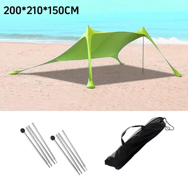 200*210*150CM Rodzinny Namiot Plażowy Namiot Plażowy Ochrona UV Baldachim Dla 3-4 Osób Na Zewnątrz Kemping Odporność Na Wiatr Markiza