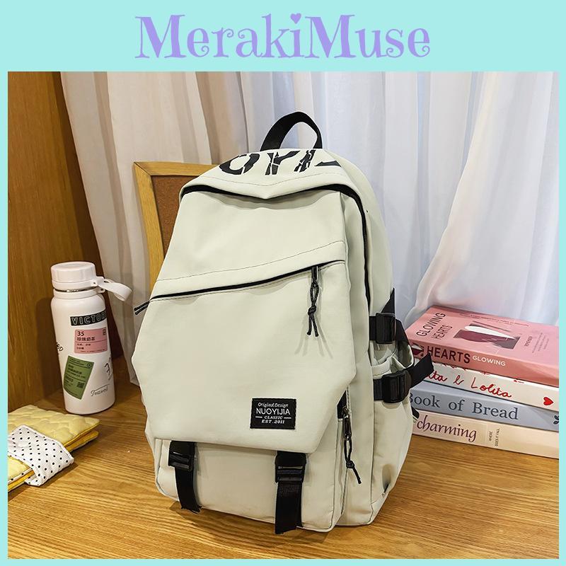 Simple Big Capacity Backpack With Letter Print Design And Fabric Waterresistant