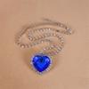 European American Ocean Series Blue Titanic Heart Necklace Fashion Jewelry Accessories for Women