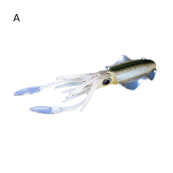 15CM/20G Fishing Soft Squid Lure Glow-in-the-Dark Colorful 3D Eyes Artificial Octopus Bait Sea