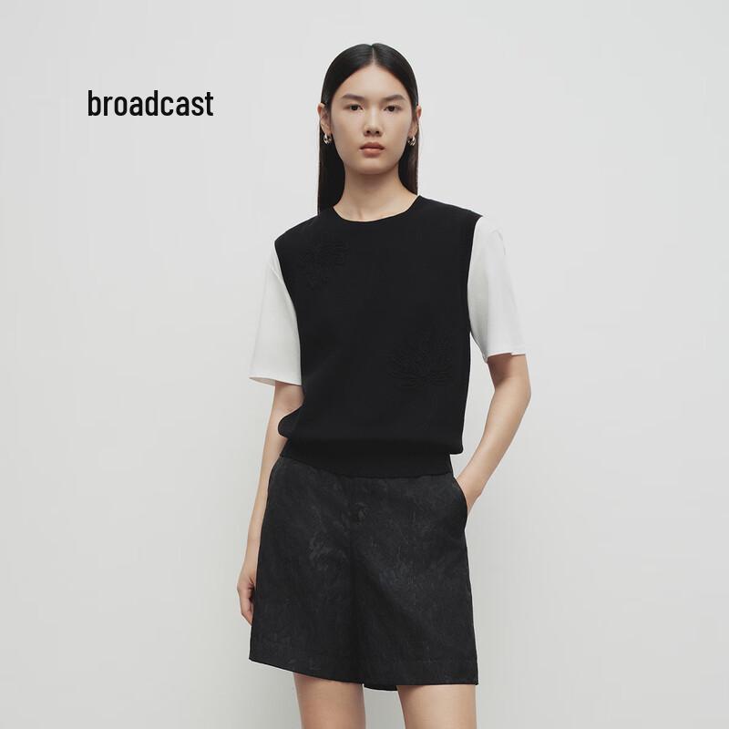 

Broadcast Women s Jacquard Knit Short-Sleeve Top L