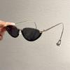 New European and American retro fashion cat eye sunglasses anti-hook small frame frame women's high-end sunglasses