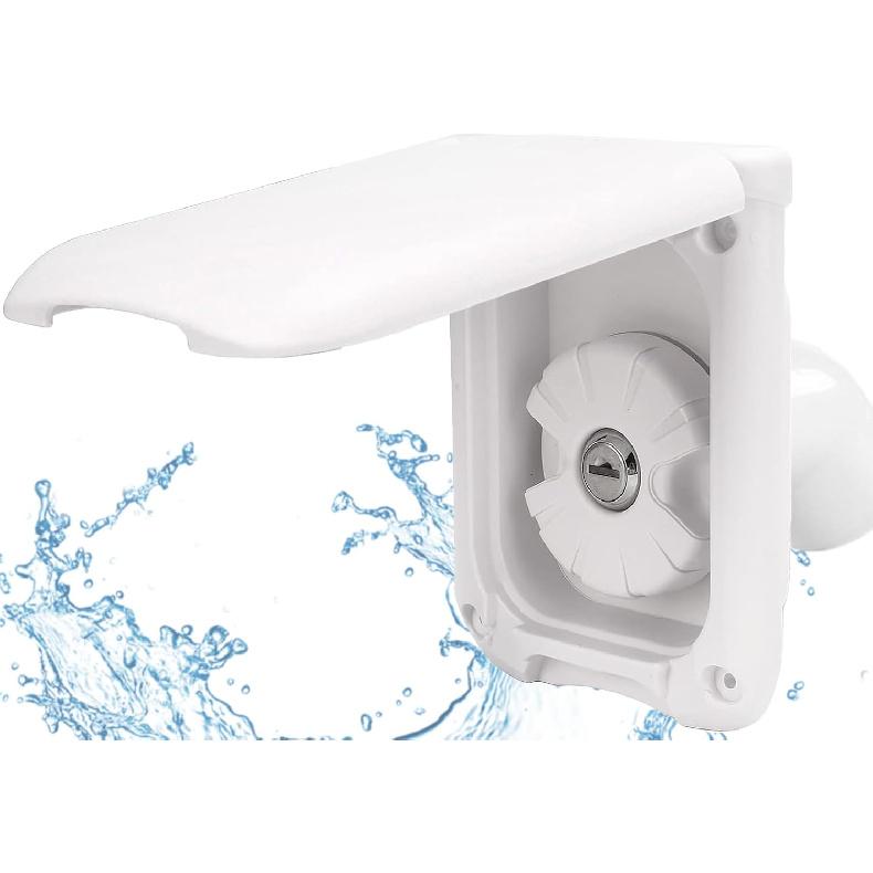 RV Water Fill Inlet with Cover Gravity Water Fill Inlet, Square Magnetic Attraction and Lock Keys Double Protection City Fresh Water Connection for белый