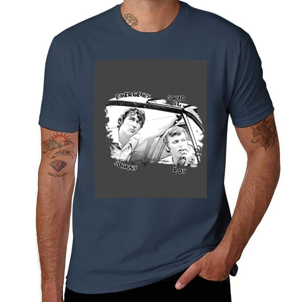 Emergency Tv Show Roy And Johnny Tshirt Thanksgiving Casual Tee Tshirt