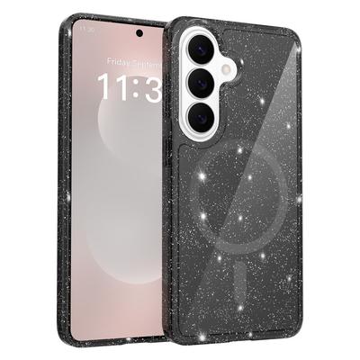 Samsung Galaxy S26 Case, MagSafe-Resistant, Glitter, Transparent/Black