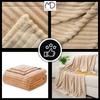 Striped blanket 160x200 cm plaid bedspread armchair beige birthday gift