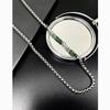 Stainless Steel Geometric Necklace For Men With Green Bamboo Beads Handmade Vintage Style