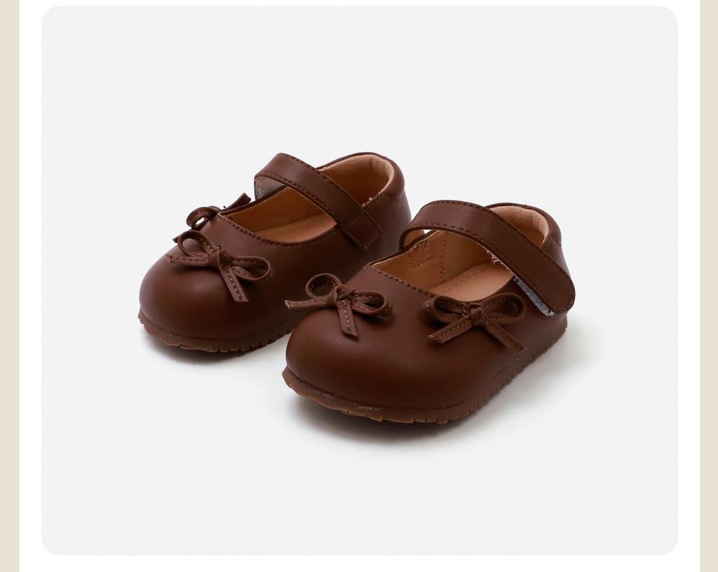 Spring 2026 Baby Girls Bow Pre-Walking Princess Shoes - Soft Sole & Versatile Design