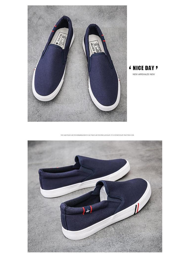 Chaussures Slip-on en Toile XL pour Homme Printemps - Décontractées Tendance Style Coréen