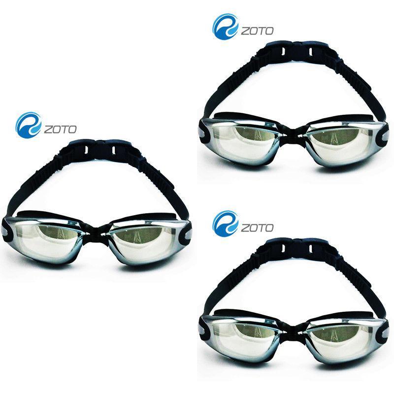 Waterproof Adult Swimming Glasses With Electroplated Clear Lenses And Silicone Strap