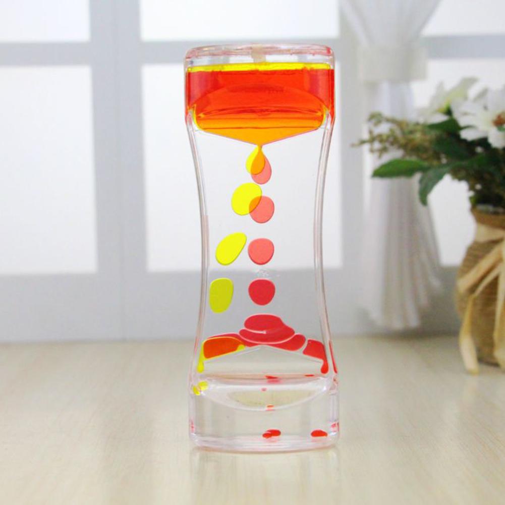 Double Color Sand Hourglasses Colorful Liquid Timer Anxiety Relief Liquid Motion Timer Bubble Timer Oil Hourglaslock Home Decor