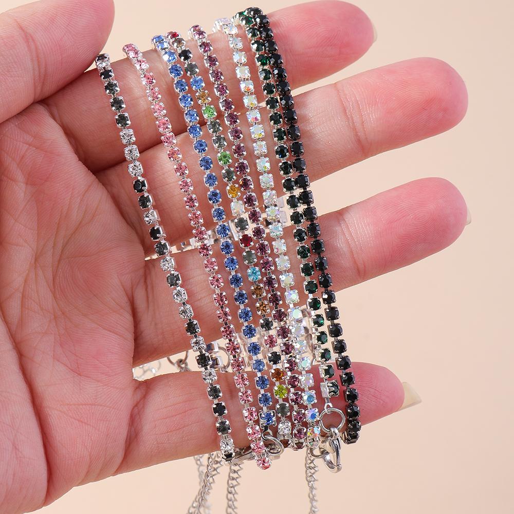 Exquisite Cubic Zirconia Bracelets for Women Silver Color Rhinestone Bracelet Chain Girls Party Holiday Jewelry Gifts