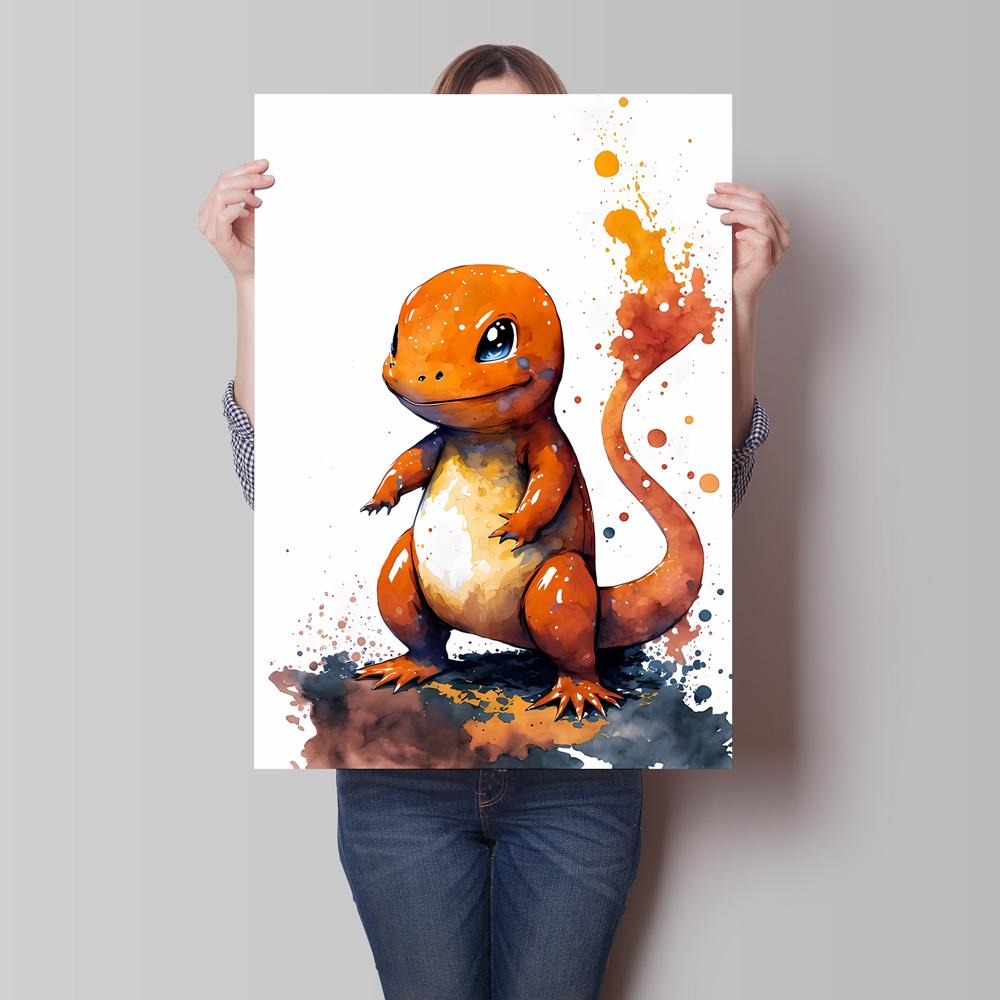 Watercolor Pokemon Decorative Paintings - Pikachu  Eevee Squirtle  Charmander  Bulbasaur Anime Art for Home Wall Decor