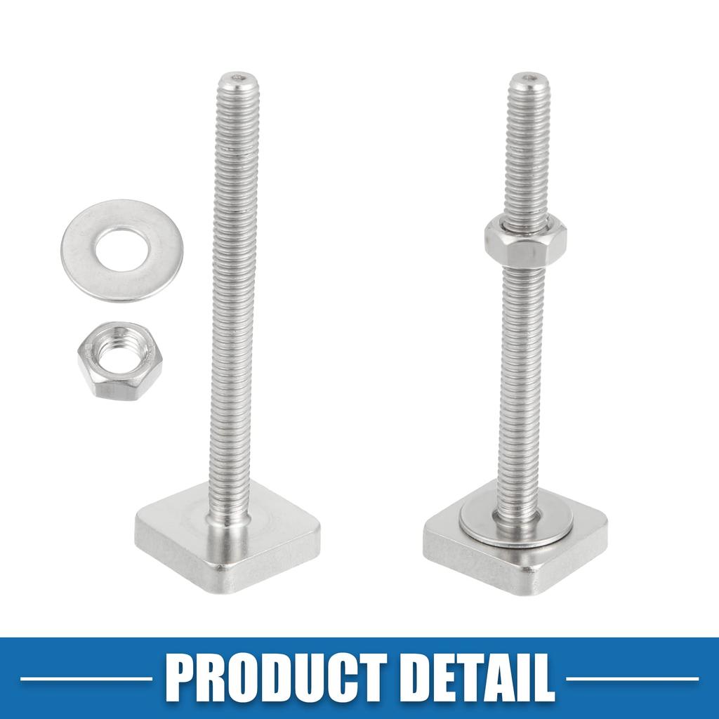 ABSOPRO Car Roof Rack Slot M6 with Nuts and Truck Roof Rack Cargo Carrier Bolt Stainless 4 Pieces T-Shape Bolts, Washers, T-Shape Bolts, Accessories,