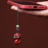 Red Sandalwood Snake Pendant with Green Sandalwood Zodiac Animal Design - Handcrafted Accessories