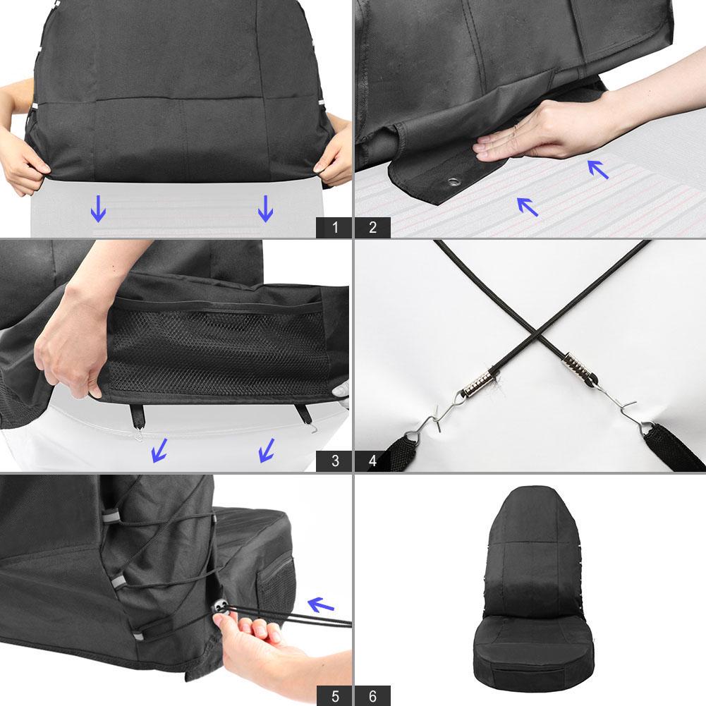 Car Seat Cover Oxford Cloth Durable Waterproof Seat Protector with Seat Back Organizer for Car Truck SUV Auto Seat Protector