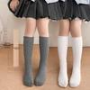 Chaussettes Mi-Mollet Couleur Unie pour Filles - Automne/Hiver Polaire, Brossées, Épaissies, Élastiques, Chaussettes Étudiant Colorées