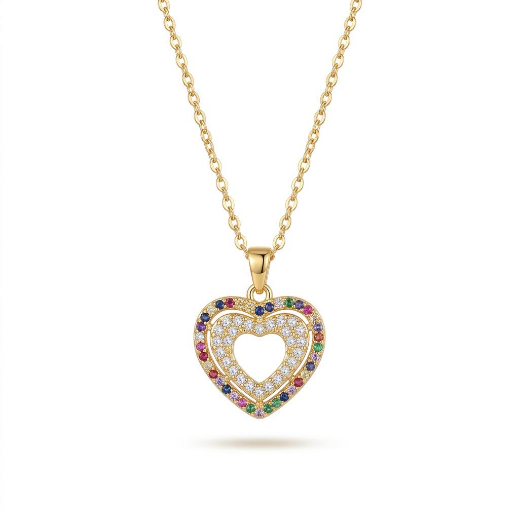 Women's Heart Zircon Necklace - Star & Moon Collection, Fashionable Clavicle Chain Jewelry, Inspired by Cross-border Internet Celebrity Styles.