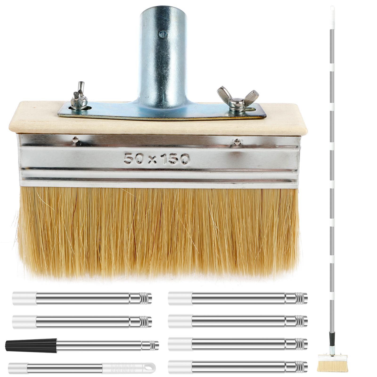 

Deck Stain Brush 67inch Stainless Steel Extension Pole Deck Stain Applicator Multipurpose Deck Paint Brush Cleaning Broom