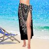 Bohemian Mandala Black White Floral Pareo, Large Quick Dry for Travel Camping Easter Gift