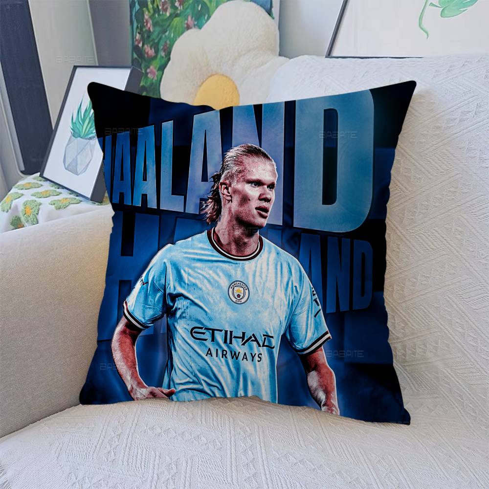 E-Erling B-Braut FootballStar H-Haaland Poduszka Poduszka Anime Pokrowiec na Poduszkę do Kanapy Łóżka Zagłówek Pokrowiec na Poduszkę 45x45 cm Moda
