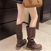 Small American Slim Platform Locomotive Boots 2025 Autumn and Winter New Fashion Versatile Boots Women's Retro Boots