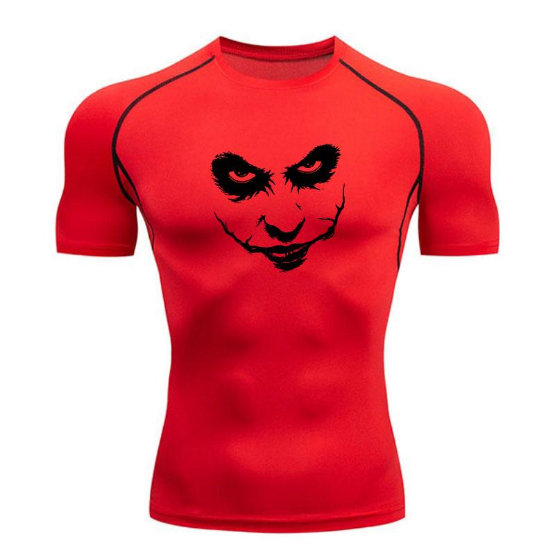 Men's Compression Fitness Sports T-Shirt, Horrible Joker Fac