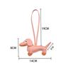 Custom Leather Keychain Cute Sausage Dog Laser Personalize Number Cartoon Puppy Kering Car Key Chain Ring for Couple