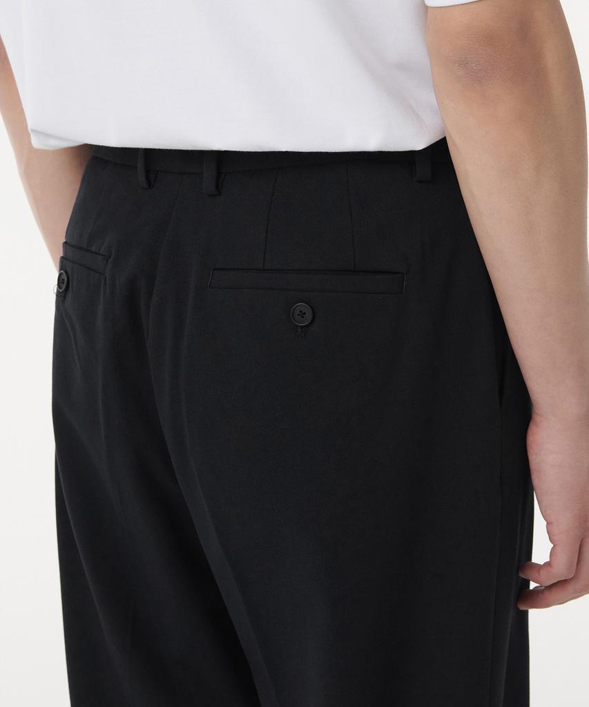 Musinsa Standard Wide Hidden Banding Slacks [Black]
