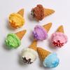 100Pcs Mixed Mini Ice Cream Cone Figurines No Hole Slime Beads Ornaments for Hair Accessories Phone Case Scrapbooking Decor