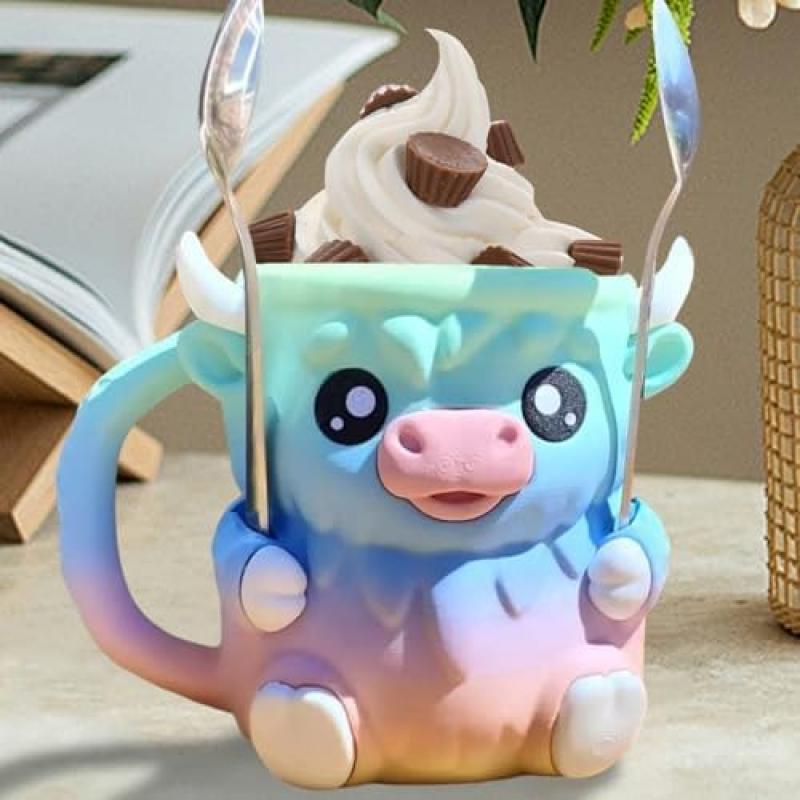 Ice cream cup holder, adorable animal-shaped refrigerator cover, portable dessert lid, insulated decorative accessory, fun kitchenware
