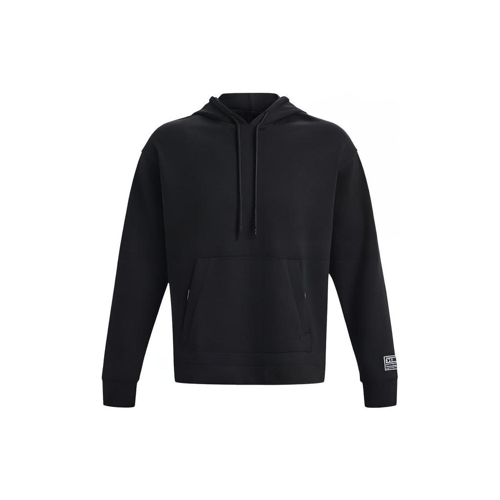 Under Armour Solid Color Hoodie With Drawstring Men Tops Black 1377173-001