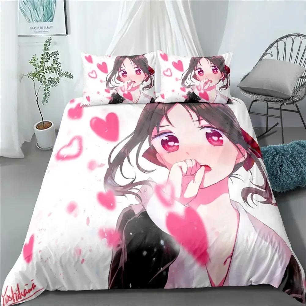 Anime KaguyaSama Love Is War Miyi Shirogane Bedding Collection Boys Girls Twin Queen Size Duvet Cover Pillowcase Bed Kids Adult