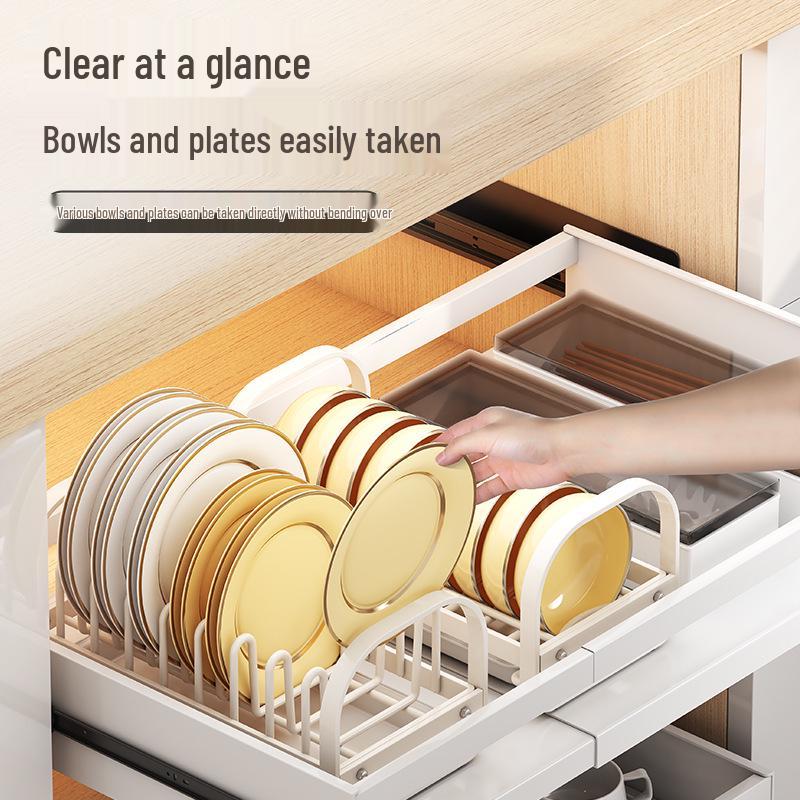 Multi-Functional Kitchen Rack for Bowls, Plates, Cutting Boards, and Utensils - Cabinet Storage Solution