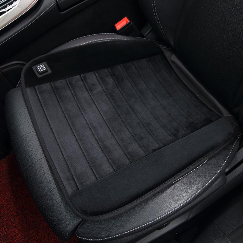 USB Graphene Heated Seat Cushion - Office & Car Use, 5V Quick Heating, Plush Warmth, Winter Embroidered Design