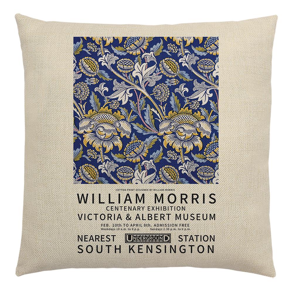 William Morris Painting Cushion Cover for Sofa Throw Pillow Cover Vintage Linen Pillow Case Home Decoration Leaf Plants Printing