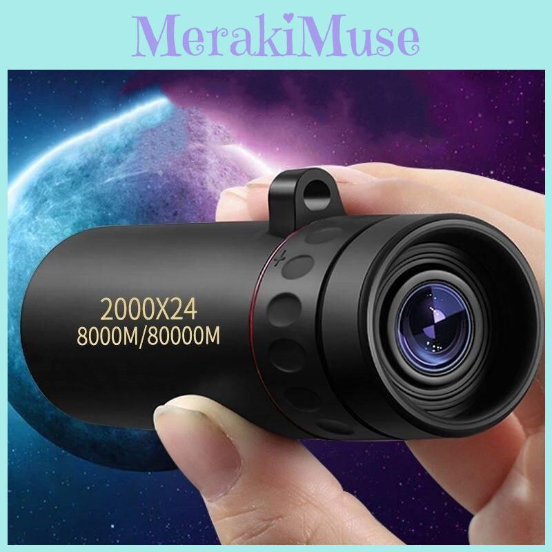 Hög effekt 2000x24 Monokulärt teleskop med universell telefonadapter för campingresor