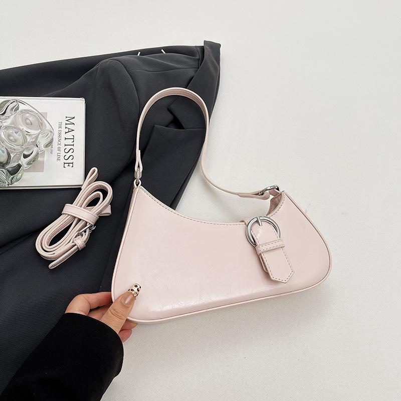 French Style Underarm Bag 2026 New Summer Chic Lady Shoulder Bag Solid Pu Leather Lady Handbag Totes Shopper Purse Red Clutches