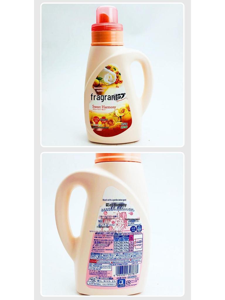 Japanese Lion Aroma Laundry Detergent Refill - Floral & Fruity White Rose Scent, 850g/900g